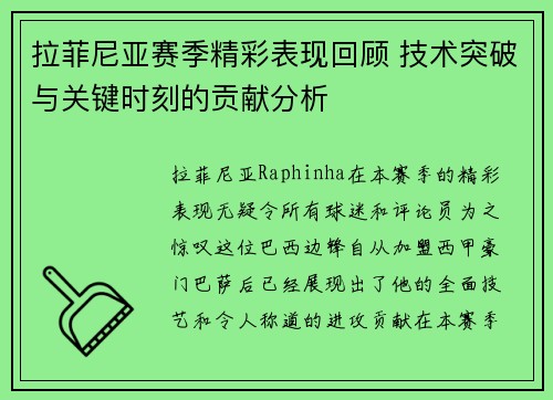 拉菲尼亚赛季精彩表现回顾 技术突破与关键时刻的贡献分析